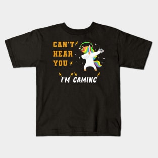 Unicorn dabbing - can't hear you i'm gaming Kids T-Shirt